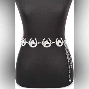 Silver or Gold Horse Concho Statement Chain Belt